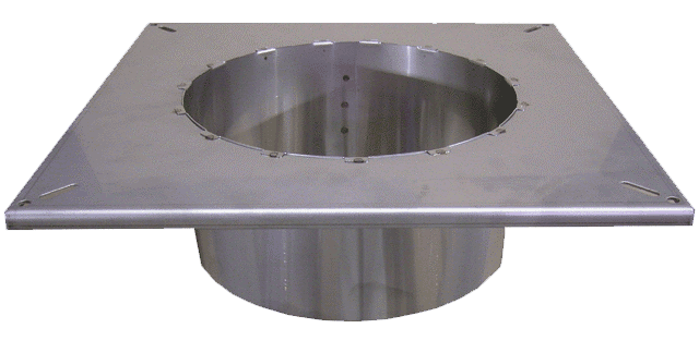ENERVEX / EXHAUSTO Steel Chimney Adapter is used when installing the ENERVEX chimney fan on the top of a single, double or triple wall steel chimney.
